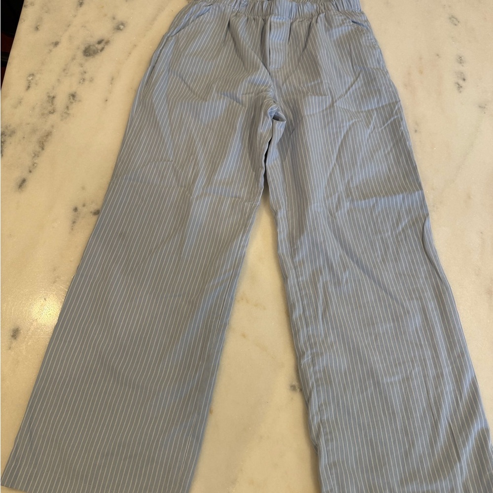 Abercrombie Kids Light Blue Striped Chinos
